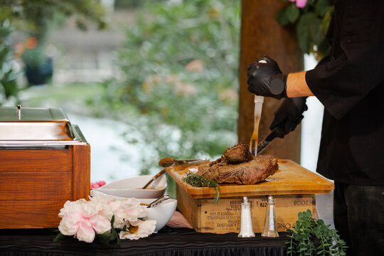 Event Meat Carving buffet station 