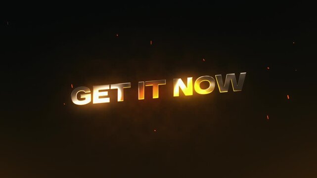 Cinematic 3D "Get It Now" Teaser Animation - Metallic Title Reveal