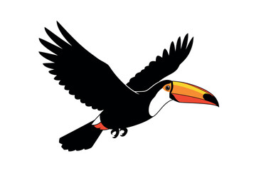 A colorful toucan bird in flight with vibrant beak © Apai