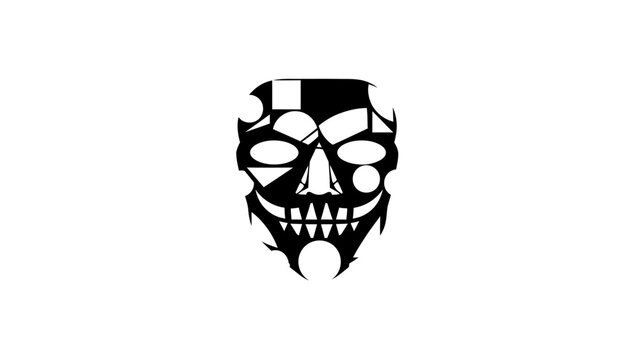 Black and white skull icon design.