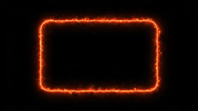 Fiery adobepremiumvideo rectangular border glows intensely on dark background