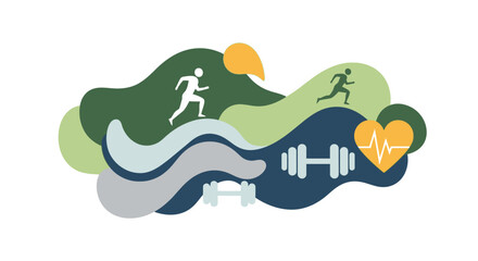 Obraz premium Healthy Lifestyle Concept with Fitness and Outdoor Activities.