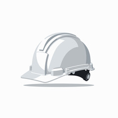 Fototapeta premium White Construction Safety Helmet on a Plain Background Highlighting Industrial Protective Gear for Worker Head Protection