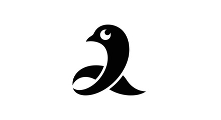 Fototapeta premium Abstract bird icon in black and white