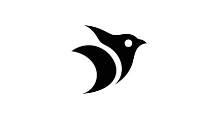 Obraz premium Abstract bird silhouette on white background