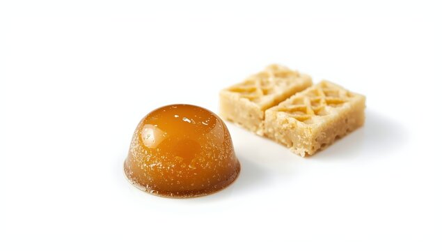 Gulab jamun and barfi elegantly displayed on a white background
