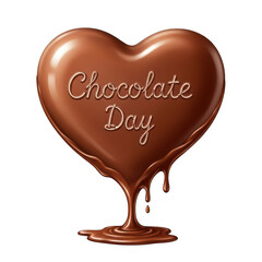 Obraz premium Chocolate day celebration with a heart-shaped chocolate image isolated on transparent background