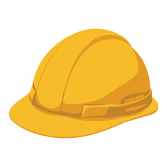 Fototapeta premium Yellow construction safety hard hat, protective headgear for industrial work and building sites