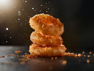 Crispy golden onion rings