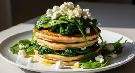 New Zealand Savory Pancakes with Spinach and Feta