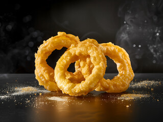 Crispy golden onion rings