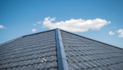 Fototapeta premium Metal roof of a new house