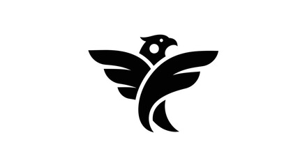 Obraz premium Abstract black eagle logo on white
