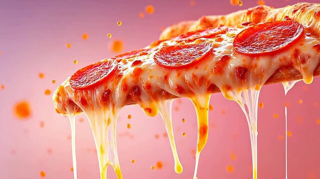 Pepperoni pizza slice with melted cheese