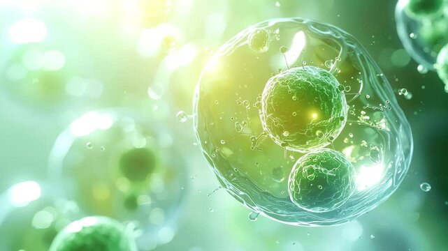 Microscopic World: Macro image captures a cluster of vibrant cells, highlighting the beauty and complexity of biological life.