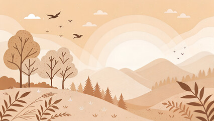 Warm beige minimal abstract background, soft gradient, paper texture, cozy mood