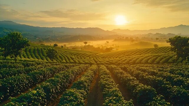 armenia valle del cauca coffee plantation sunrise colombia video
