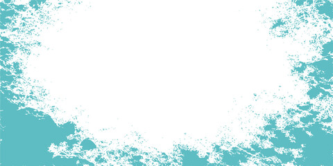 Obraz premium A blue grunge Christmas frame design featuring abstract winter snowflakes and water splash waves with holiday bubble patterns for a cold seasonal celebration vector illustration