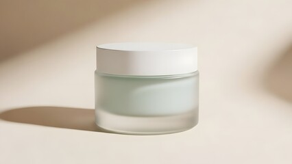 Minimal Cosmetic Jar with Smooth Lid for Beauty and Skincare Branding Design