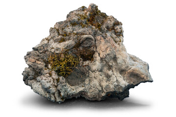 Majestic Icelandic Rock Formation isolated on white background