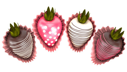 strawberries coated in chocolate, sweet valentine