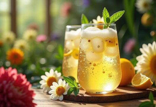 Botanical Cafe Elderflower Cordial Sparkling Water Fizz Natural Garden Oasis Charming Ambience