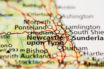 Detailed Atlas Map Newcastle Upon