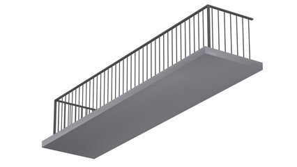 balcony with railing isolated