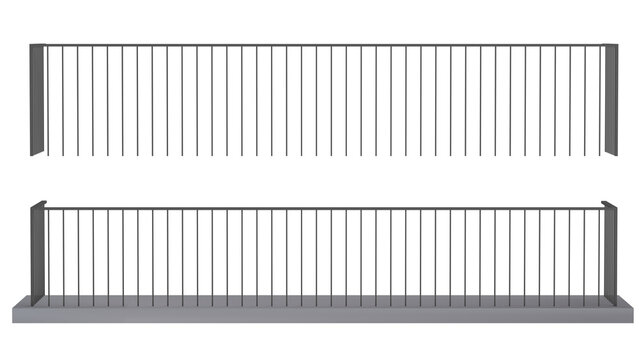 balcony with railing isolated