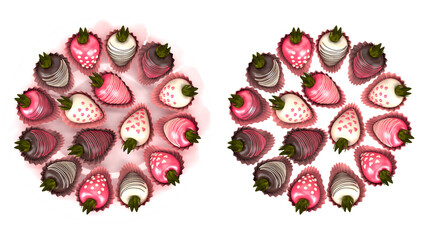 strawberries coated in chocolate, sweet valentine