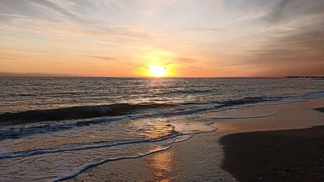 Tramonto sul mare ad Ostia
