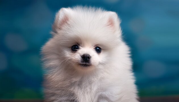 white dwarf mini small pomeranian bear type puppy