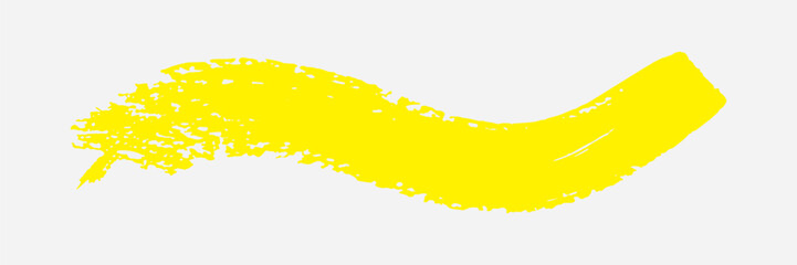Yellow Brushes Grunge Paint stripe. Distressed Vector Brush Stroke. Color Modern Textured banner. Dirty Artistic Design Elements. Creative Design Elements. Perfect For Logo, Banner, Icon. Vector
