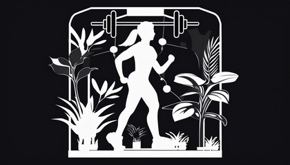 animation workout and exercise die cut no bg for gym activity decoration