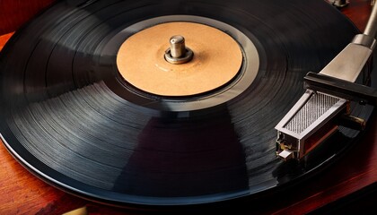 an old fashioned record player and vinyl disc evoking nostalgia and melodies