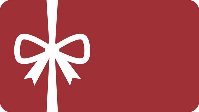 Red gift card vector silhouette, black and white cricut design compatible for shopping and holiday discount icons