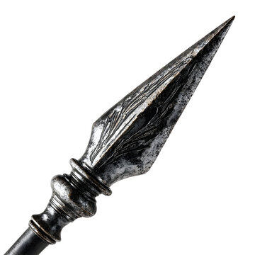 tip of a spear photorealistic on a white background