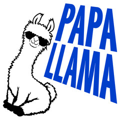 Obraz premium Papa Dad No Prob Llama Probllama Drama Cool Sunglasses Sitting Relaxed