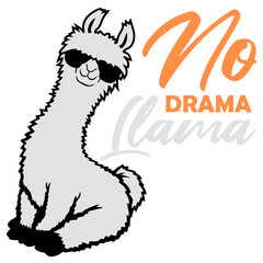 Obraz premium No Prob Llama Probllama Drama Cool Sunglasses Sitting Relaxed