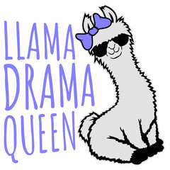 Obraz premium Queen No Prob Llama Probllama Drama Cool Sunglasses Sitting Relaxed