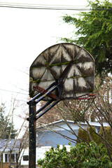 Weathered basketball hoop