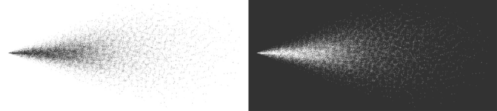 Water spray splatter with liquid droplets particles stream mist and abstract texture on transparent background