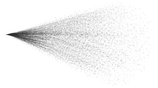 Water spray particles with liquid droplets stream mist dispersion and abstract texture on transparent background