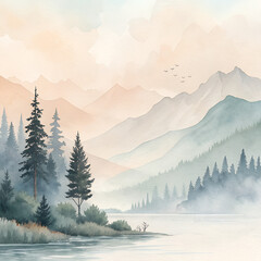 Neutral background with watercolor wash effect, airy and light