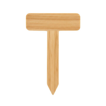 Wooden T-shaped Plant Marker Sign