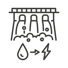 hydroelectric power plant outline icon
