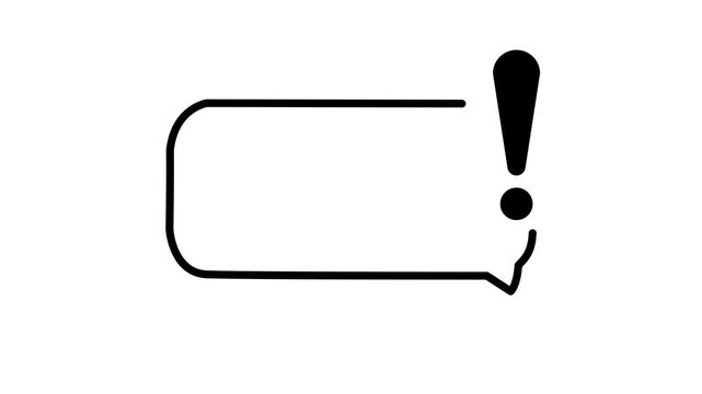 Question mark and exclamation point animation, minimalist support, and inquiry icons ona  white background,