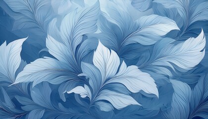 vintage blue soft light floral leaf background wallpaper pattern