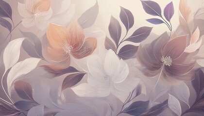 simple soft light floral leaf background wallpaper pattern