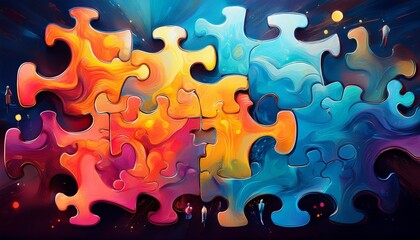 striking puzzle piece contrast creative concept of connection and solution